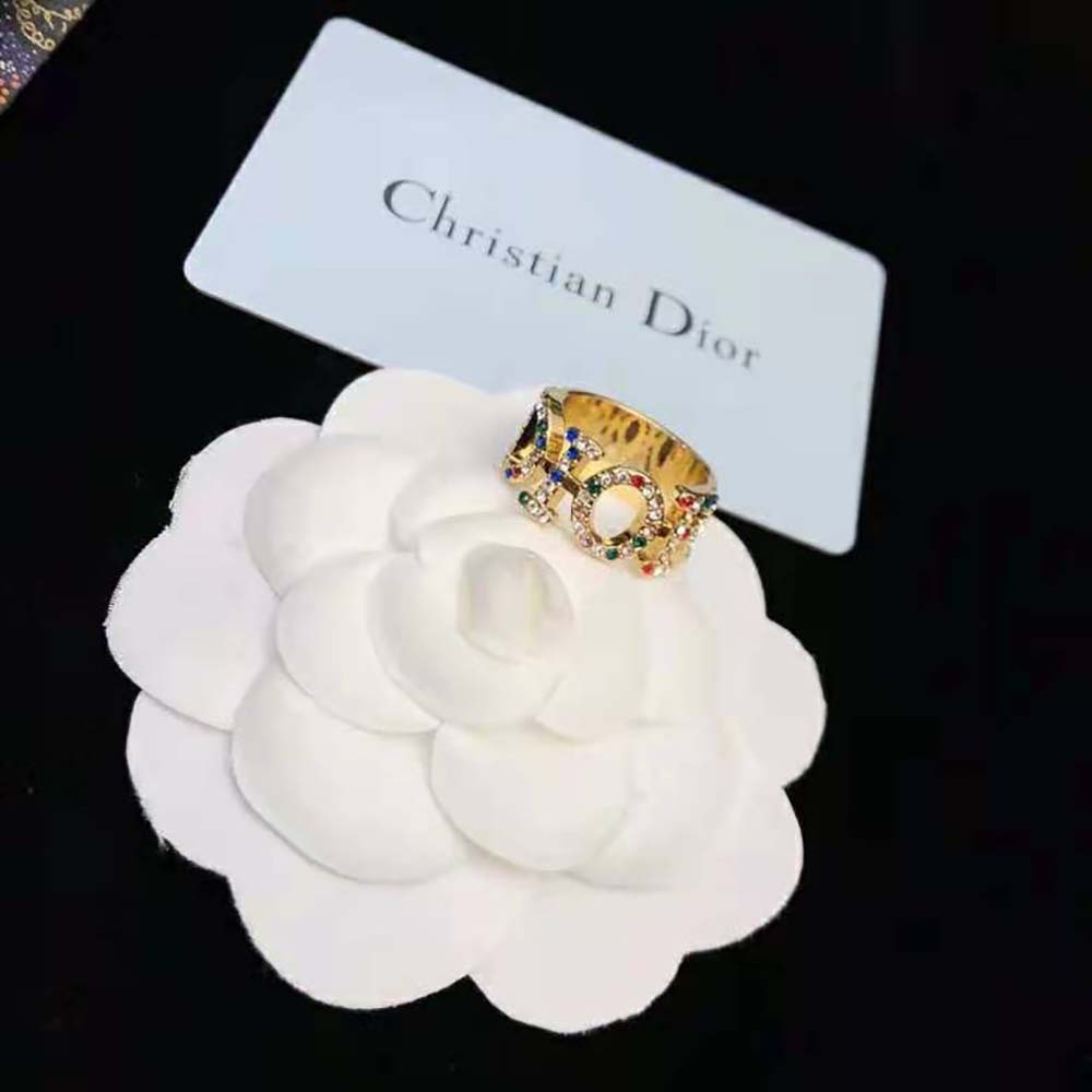 Dior Women Dio(r)evolution Ring Gold-Finish Metal and Multicolor Crystals - image 8