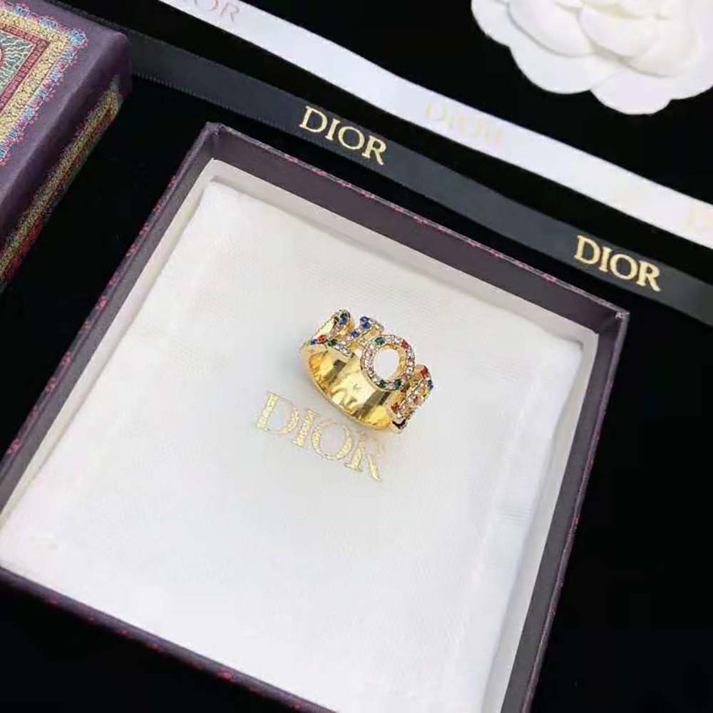 Dior Women Dio(r)evolution Ring Gold-Finish Metal and Multicolor Crystals - image 7