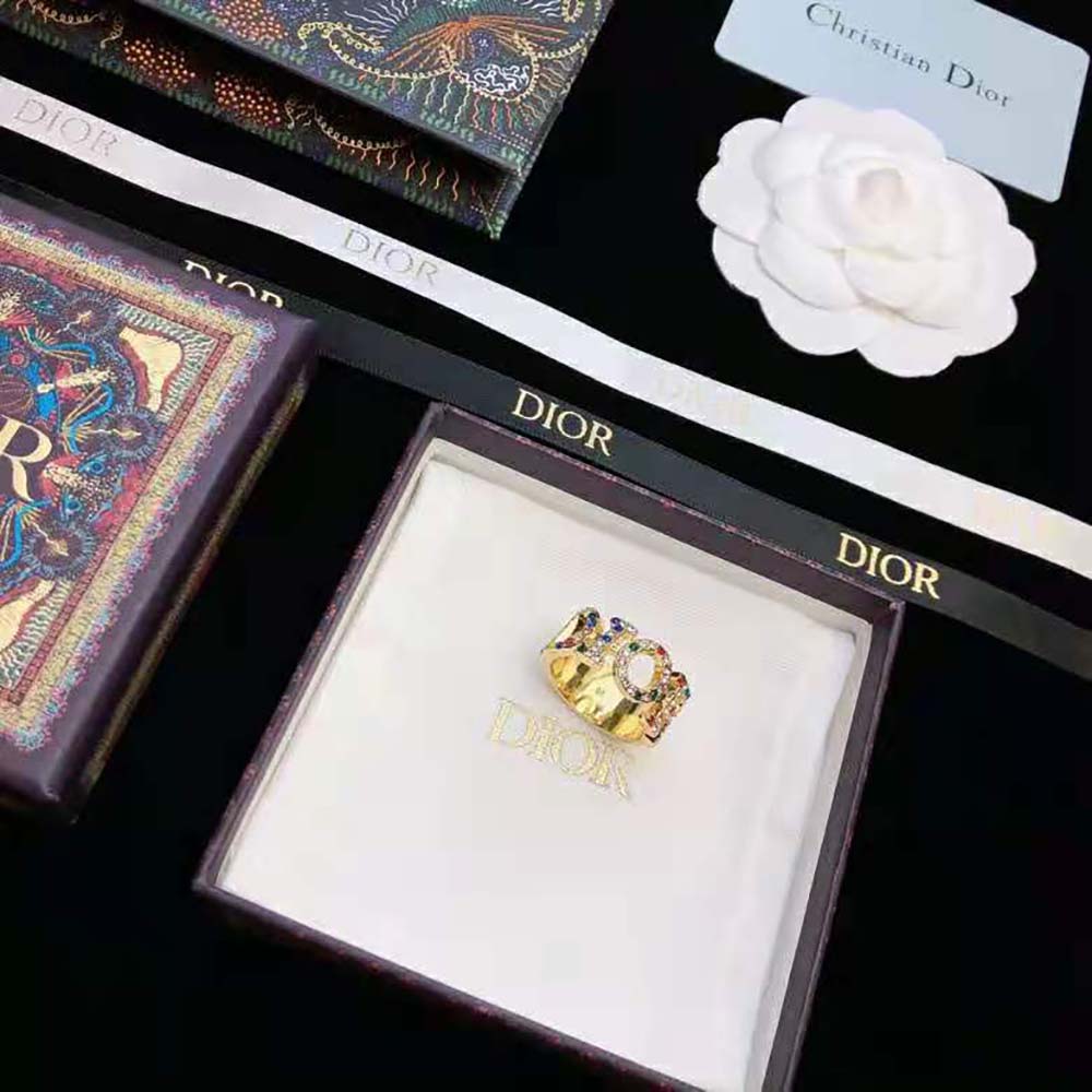 Dior Women Dio(r)evolution Ring Gold-Finish Metal and Multicolor Crystals - image 6