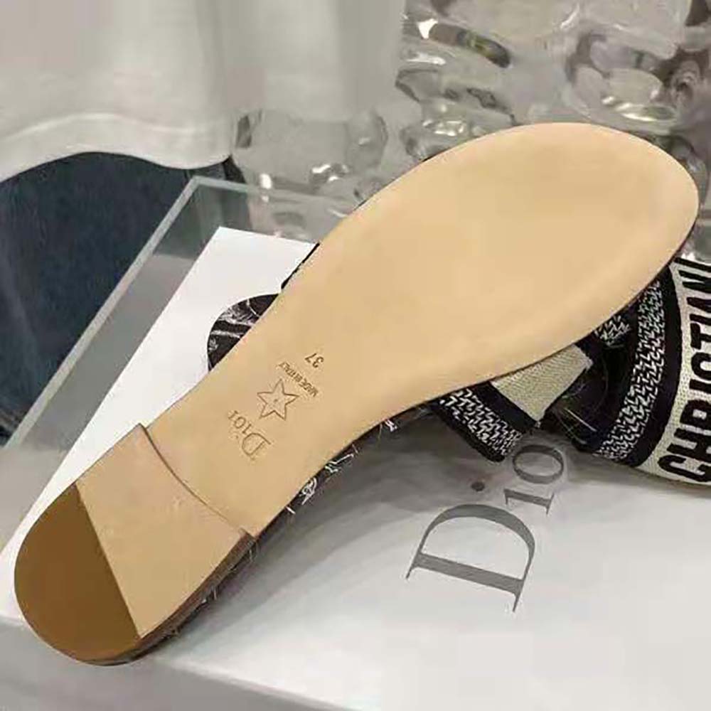 Dior Women Dway Slide Black Dior Around the World Embroidered Cotton - image 10