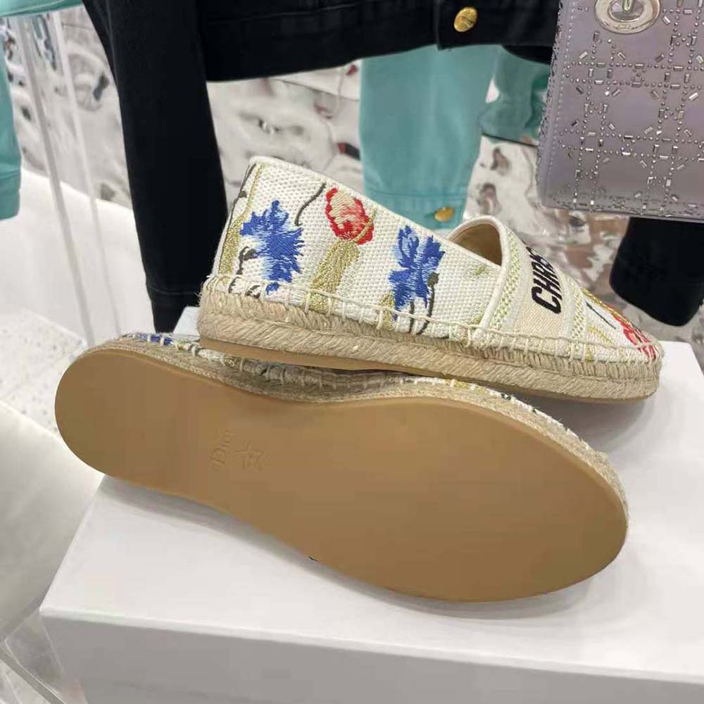 Dior Women Granville Espadrille Multicolor Cotton with Dior Hibiscus Embroidery - image 8