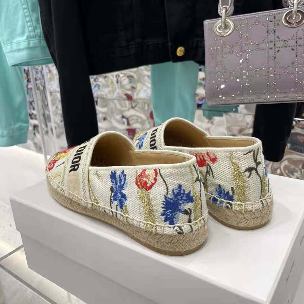 Dior Women Granville Espadrille Multicolor Cotton with Dior Hibiscus Embroidery - image 7