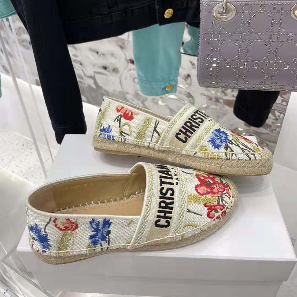 Dior Women Granville Espadrille Multicolor Cotton with Dior Hibiscus Embroidery - image 5