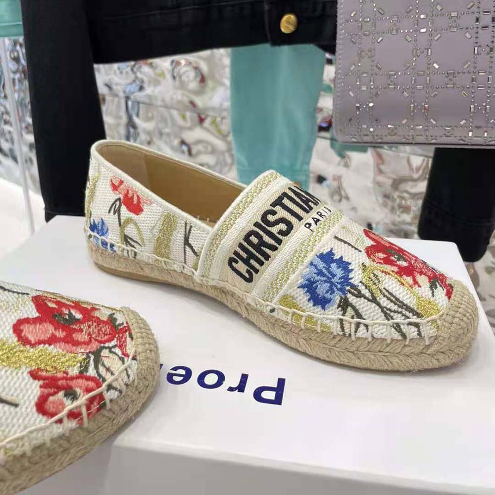 Dior Women Granville Espadrille Multicolor Cotton with Dior Hibiscus Embroidery - image 6