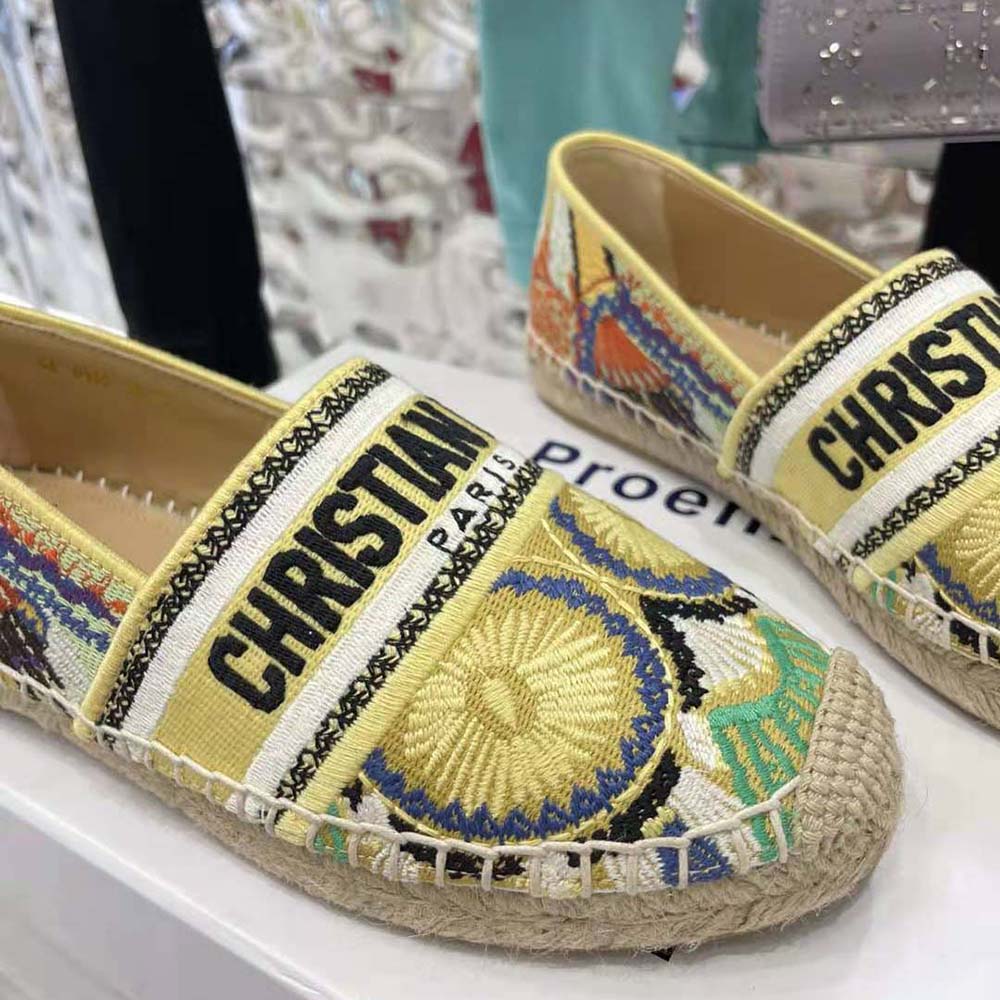 Dior Women Granville Espadrille Turquoise Dior In Lights Embroidered Cotton - image 9