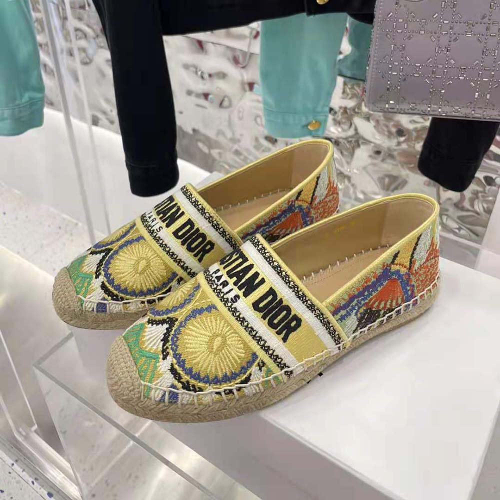 Dior Women Granville Espadrille Turquoise Dior In Lights Embroidered Cotton - image 5