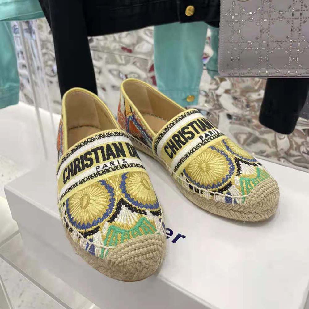 Dior Women Granville Espadrille Turquoise Dior In Lights Embroidered Cotton - image 6