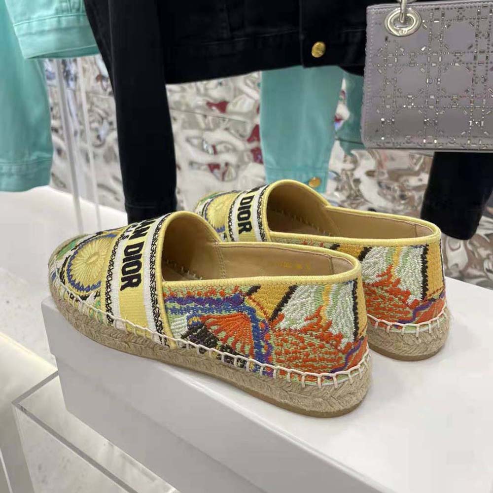 Dior Women Granville Espadrille Turquoise Dior In Lights Embroidered Cotton - image 7
