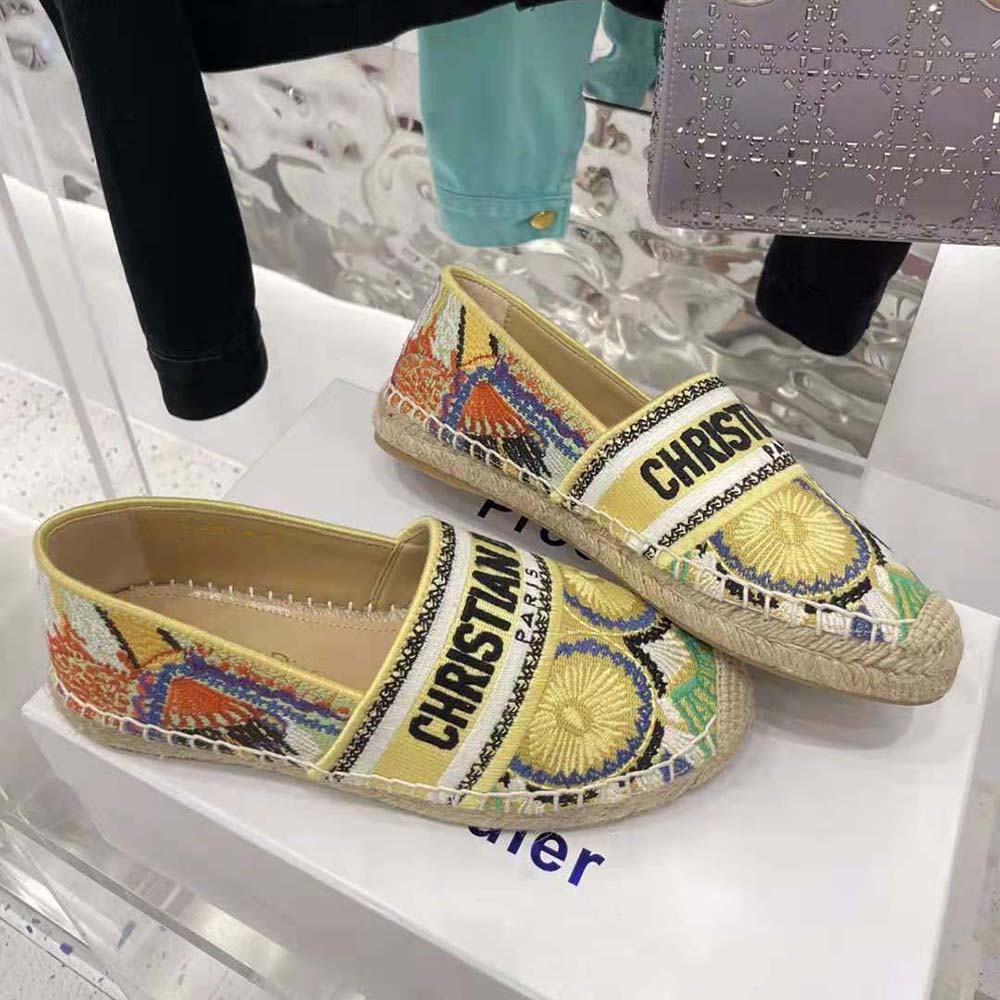 Dior Women Granville Espadrille Turquoise Dior In Lights Embroidered Cotton - image 4