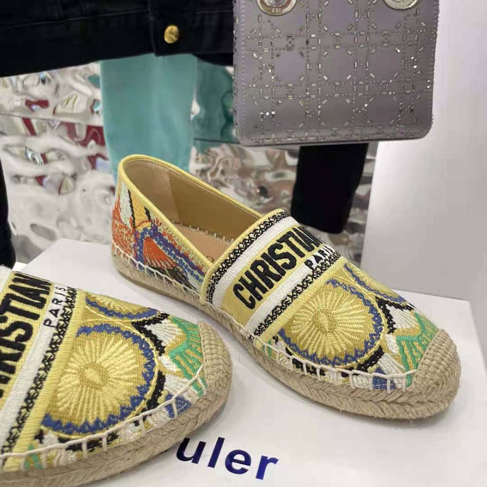 Dior Women Granville Espadrille Turquoise Dior In Lights Embroidered Cotton - image 10