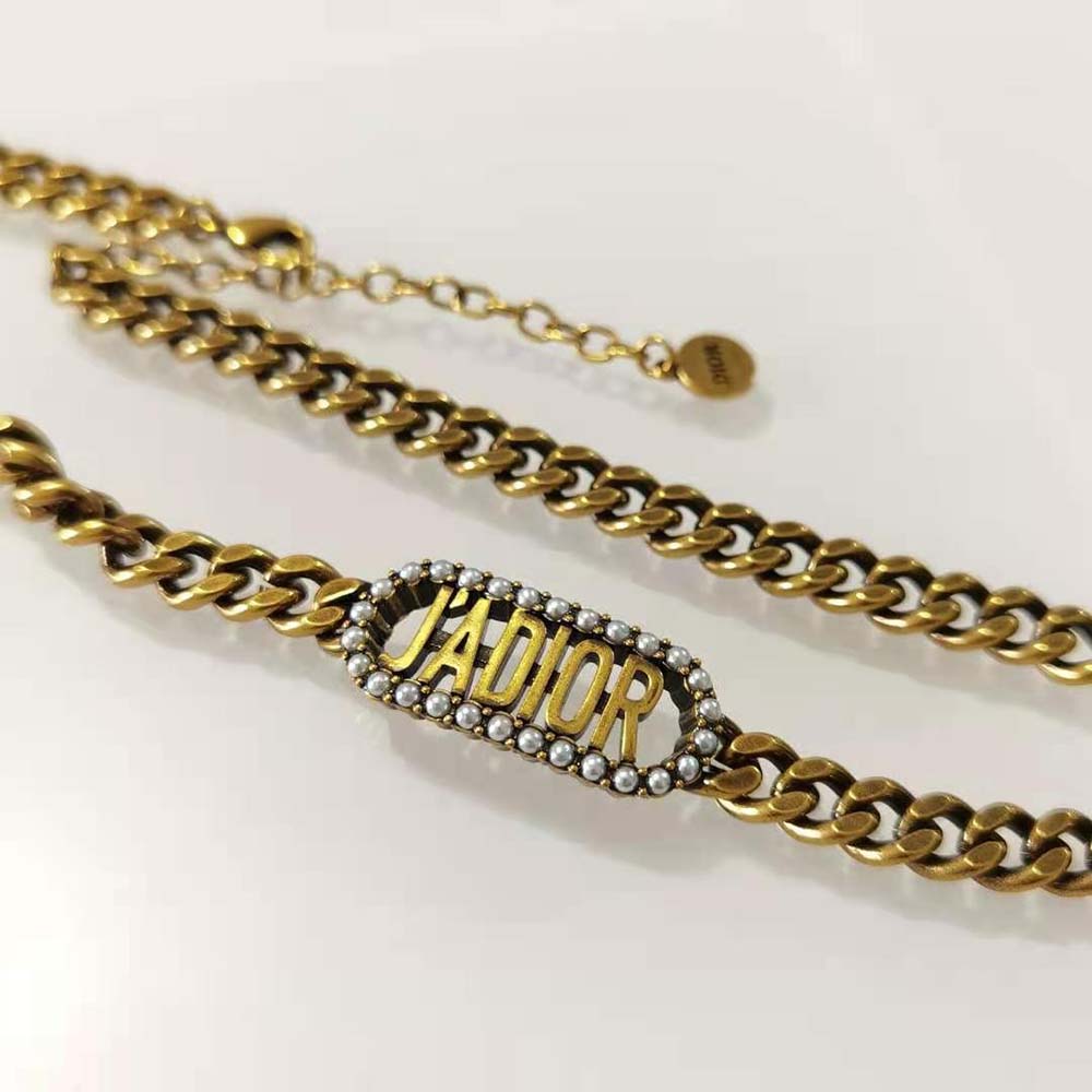 Dior Women J Adior Choker Antique Gold-Finish Metal - image 6