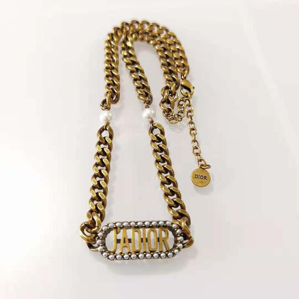 Dior Women J Adior Choker Antique Gold-Finish Metal - image 5