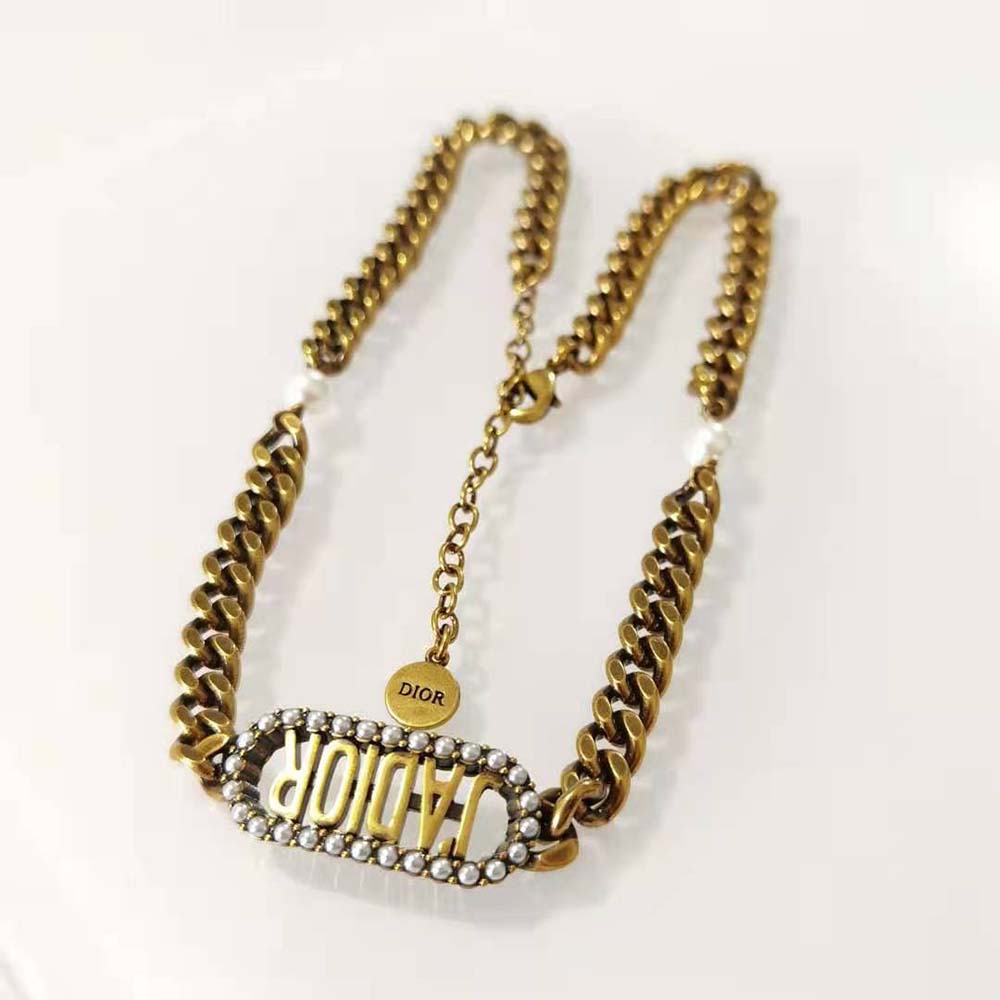 Dior Women J Adior Choker Antique Gold-Finish Metal - image 4