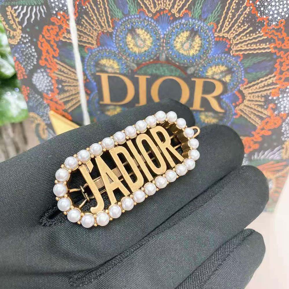 Dior Women J’Adior Barrette Antique Gold-Finish Metal - image 6