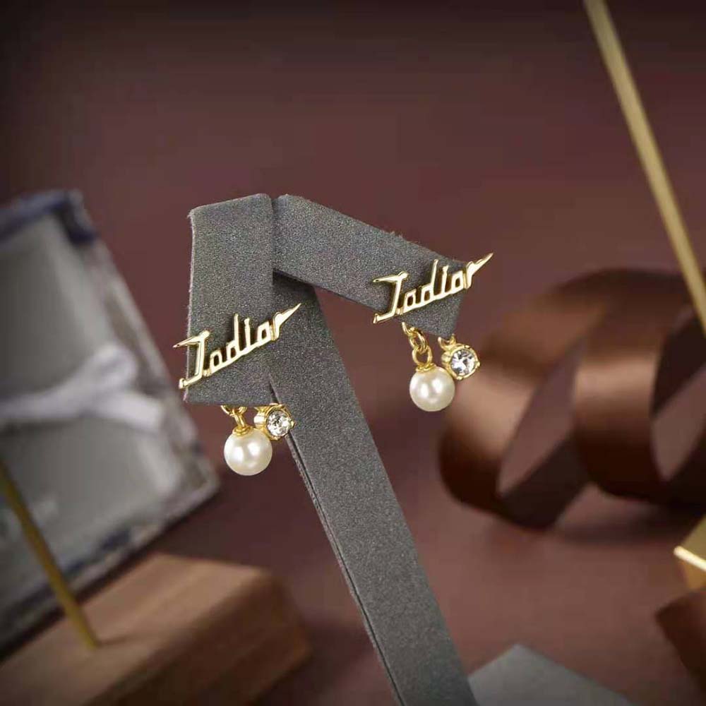 Dior Women J’Adior Earrings Gold-Finish Metal and White Resin Pearls - image 5