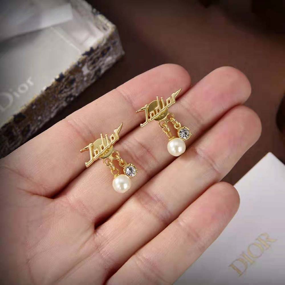 Dior Women J’Adior Earrings Gold-Finish Metal and White Resin Pearls - image 7