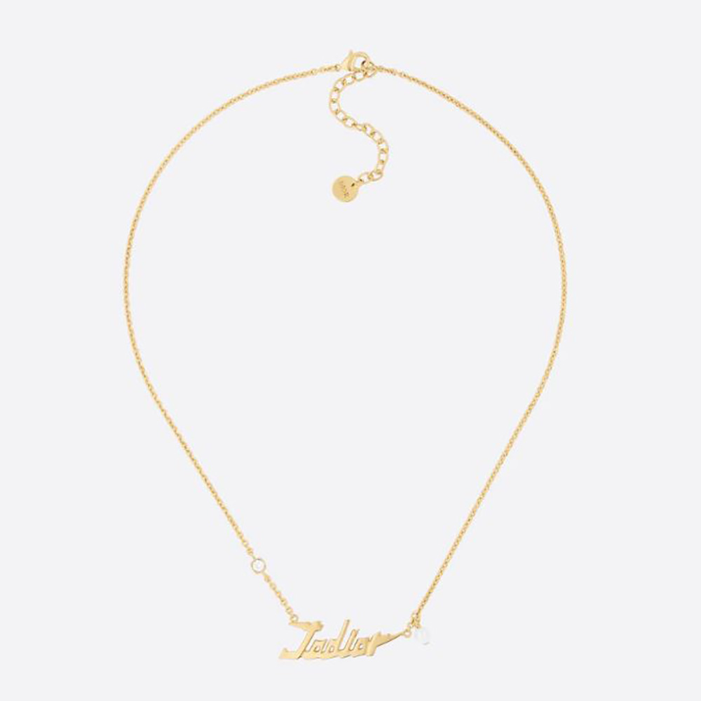 Close-up of Dior Women J’Adior Necklace Gold-Finish Metal clasp detail