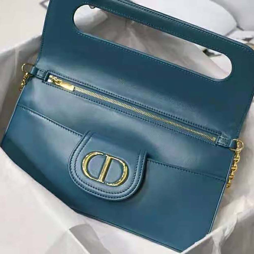 Dior Women Medium Diordouble Bag Deep Ocean Blue Smooth Calfskin - image 7