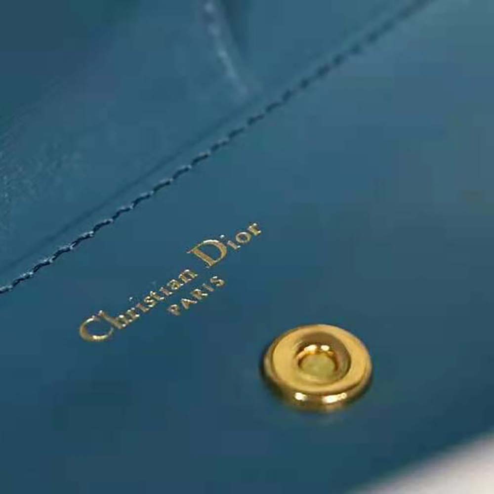 Dior Women Medium Diordouble Bag Deep Ocean Blue Smooth Calfskin - image 11