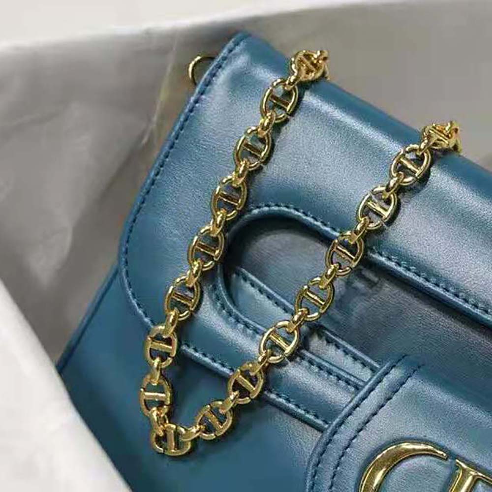 Dior Women Medium Diordouble Bag Deep Ocean Blue Smooth Calfskin - image 9