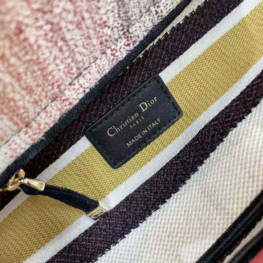 Dior Women Medium Lady D-lite Bag Multicolor D-Stripes Embroidery - image 6