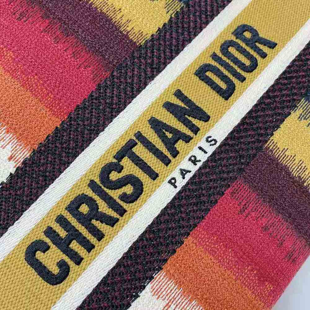 Dior Women Medium Lady D-lite Bag Multicolor D-Stripes Embroidery - image 9