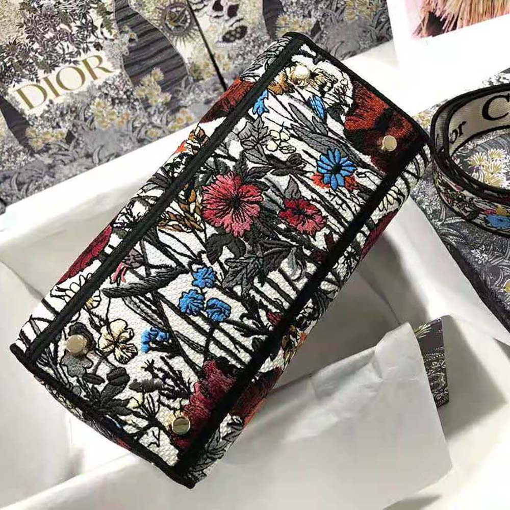 Dior Women Medium Lady D-lite Bag Multicolor Mille Fleurs Embroidery - image 6