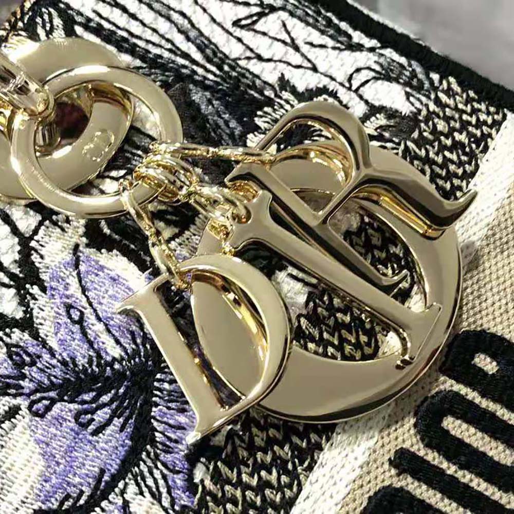 Dior Women Medium Lady D-lite Bag Multicolor Mille Fleurs Embroidery - image 8