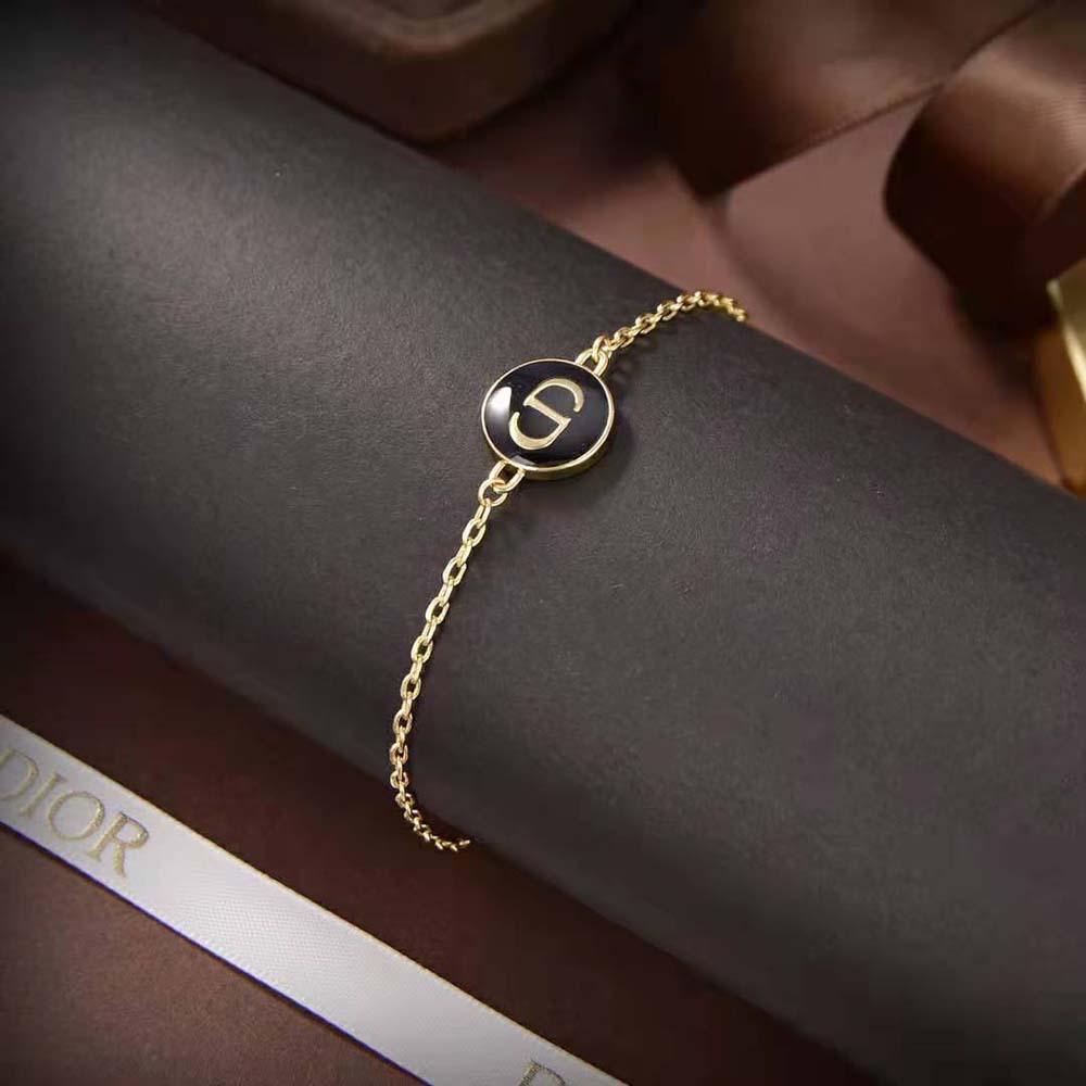 Dior Women Petit CD Bracelet Gold-Finish Metal and Black Lacquer - image 4