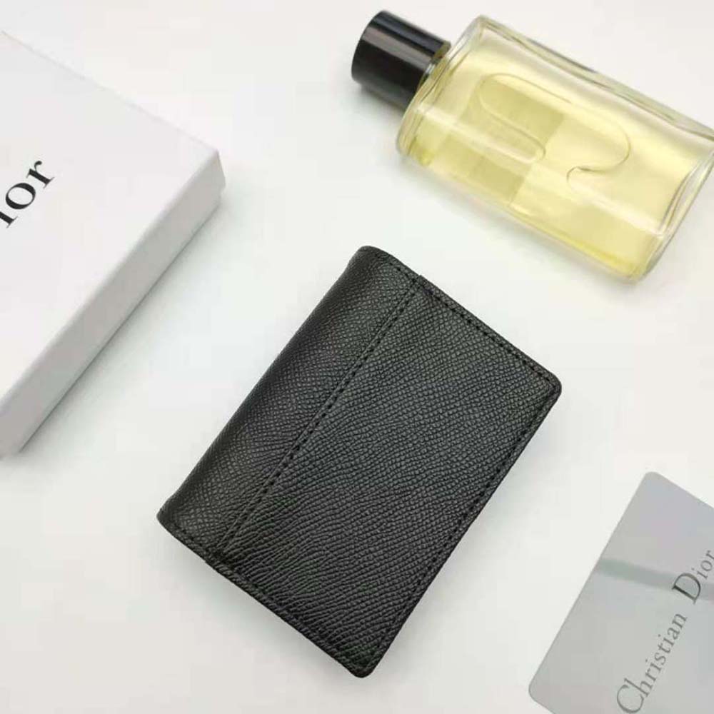 Dior Women Saddle Flap Card Holder Black Grained Calfskin - image 4