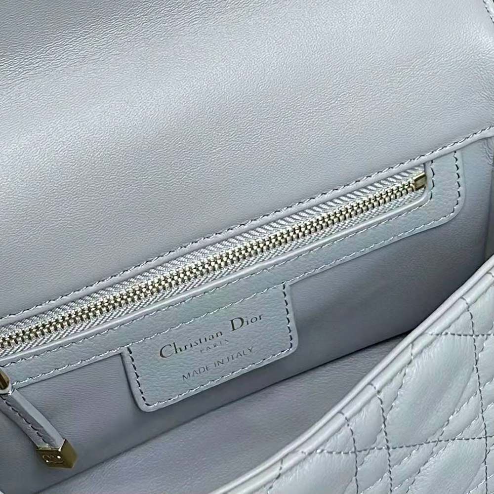 Dior Women Small Dior Caro Bag Cloud Blue Supple Cannage Calfskin - image 10