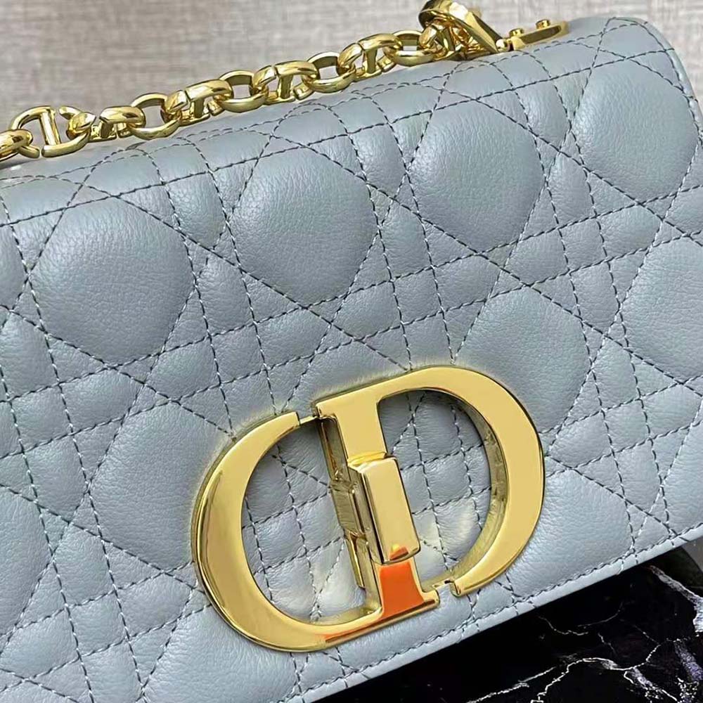 Dior Women Small Dior Caro Bag Cloud Blue Supple Cannage Calfskin - image 9