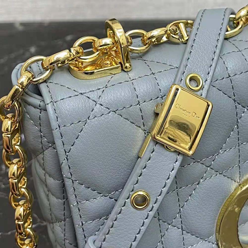 Dior Women Small Dior Caro Bag Cloud Blue Supple Cannage Calfskin - image 8