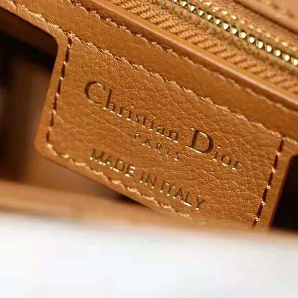 Dior Women Small Dior Caro Bag Cognac-Colored Supple Cannage Calfskin - image 10