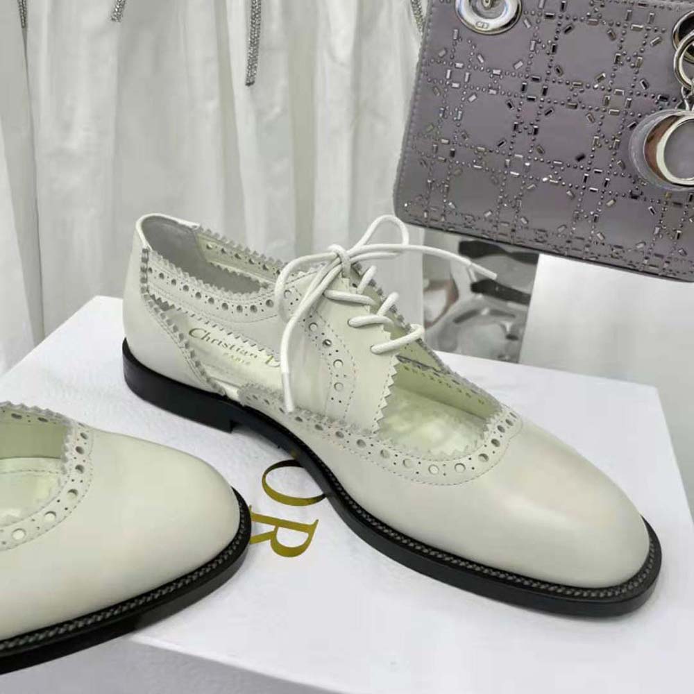 Dior Women Teddy-d Derby White Perforated Calfskin - image 9