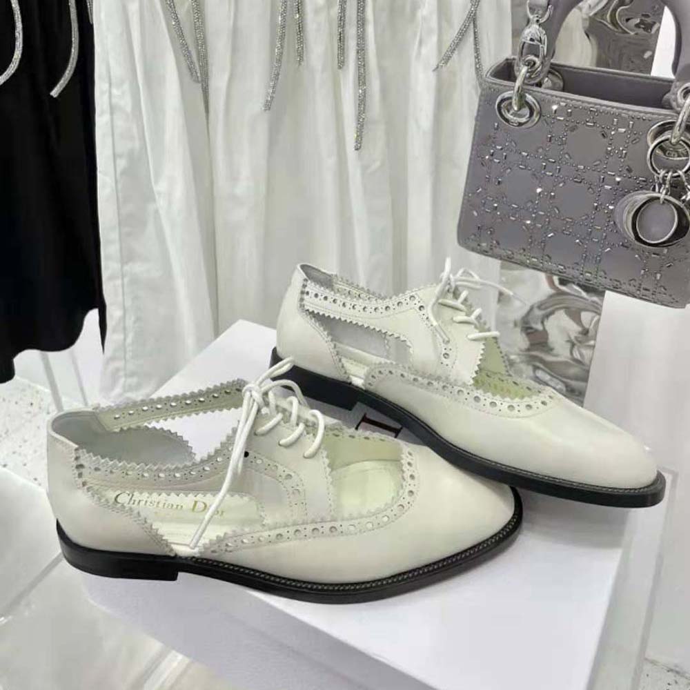Dior Women Teddy-d Derby White Perforated Calfskin - image 6