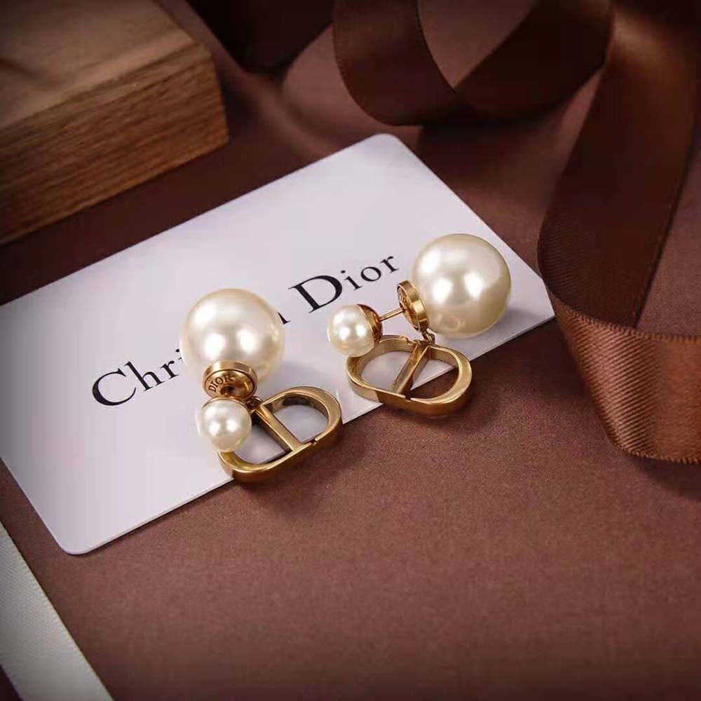 Dior Women Tribales Earrings Antique Gold-Finish Metal - image 4