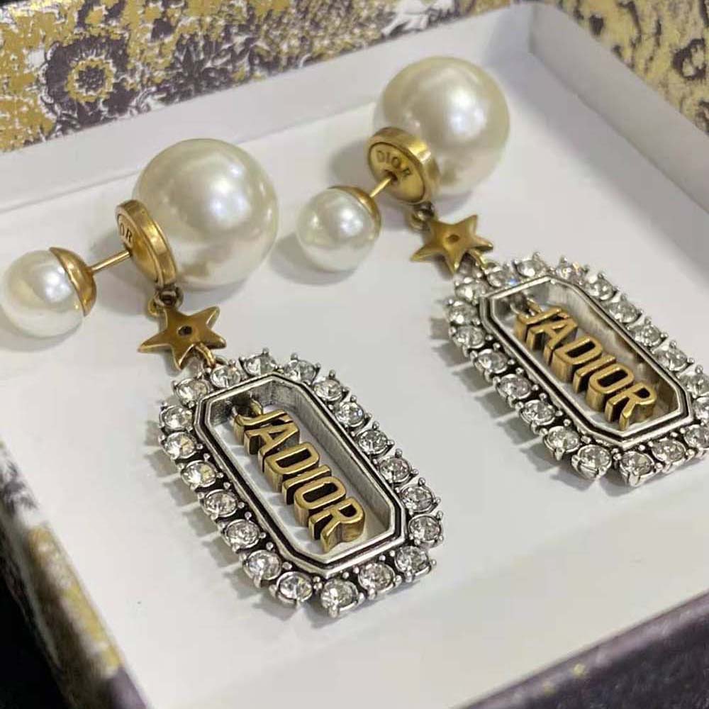 Side angle showing post closure of Dior Women Tribales Earrings