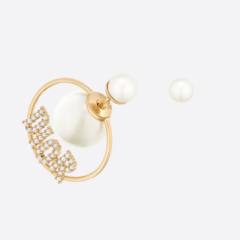 Front view of Dior Women Tribales Earrings Gold-Finish Metal