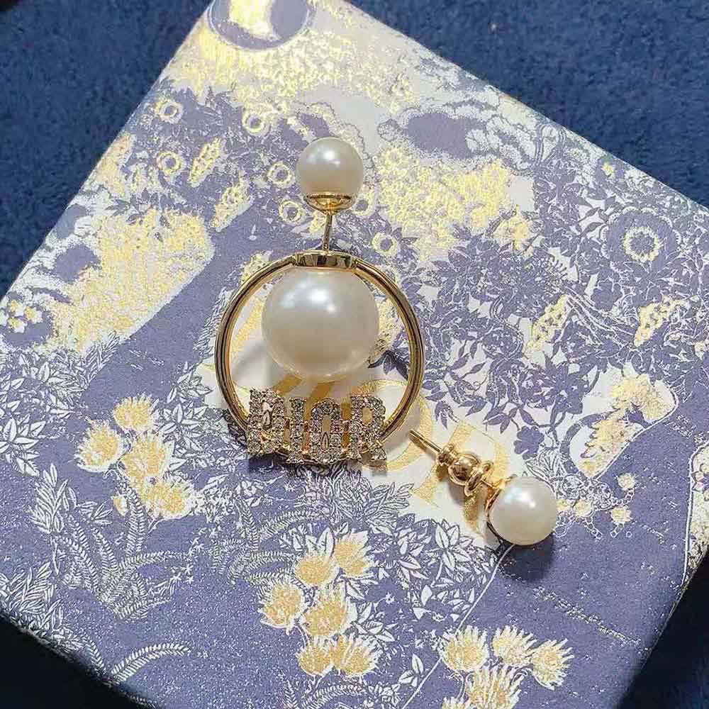 Close-up on signature spherical detail of Dior Women Tribales Earrings
