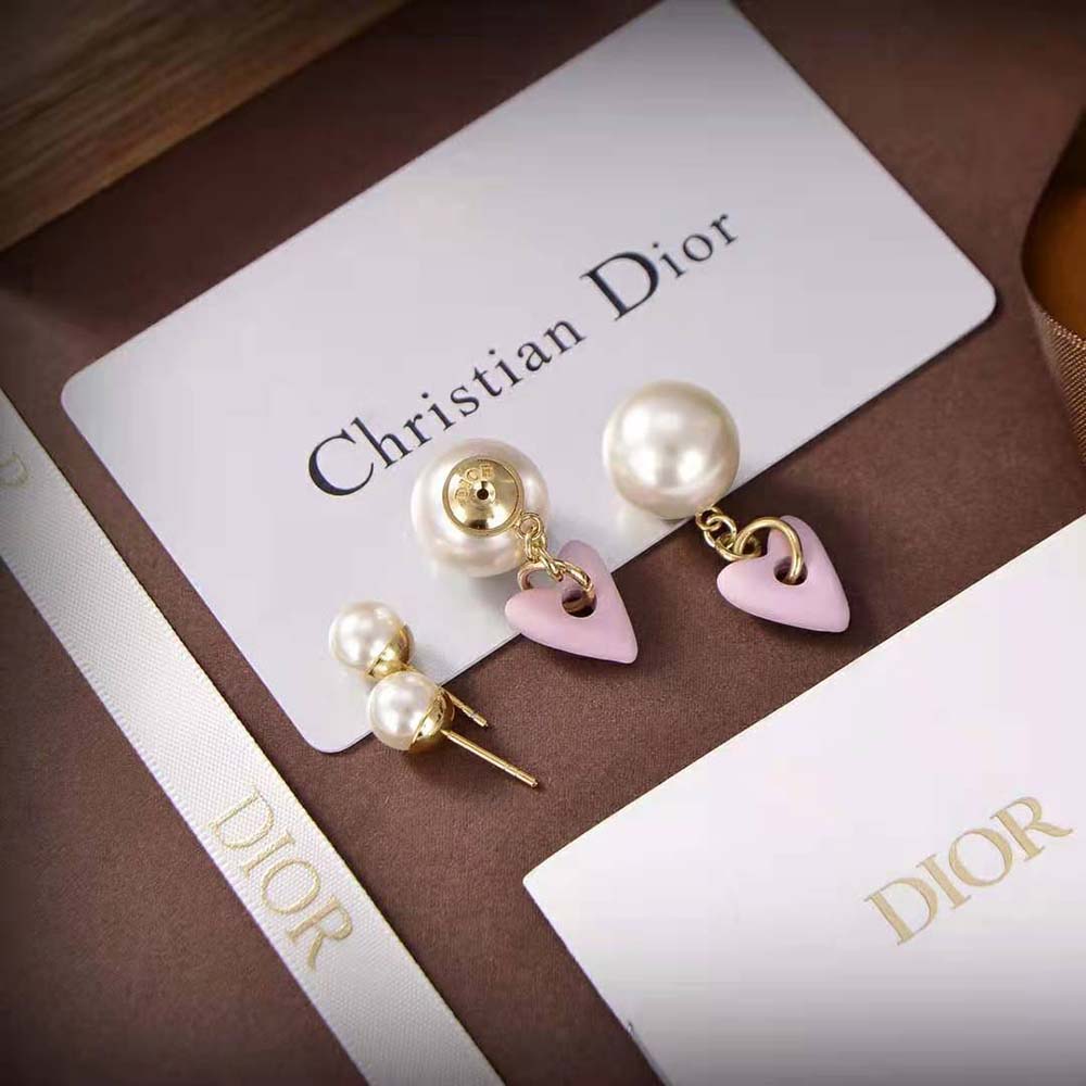 Dior Women Tribales Earrings Gold-Finish Metal and with Pink Glass - image 6