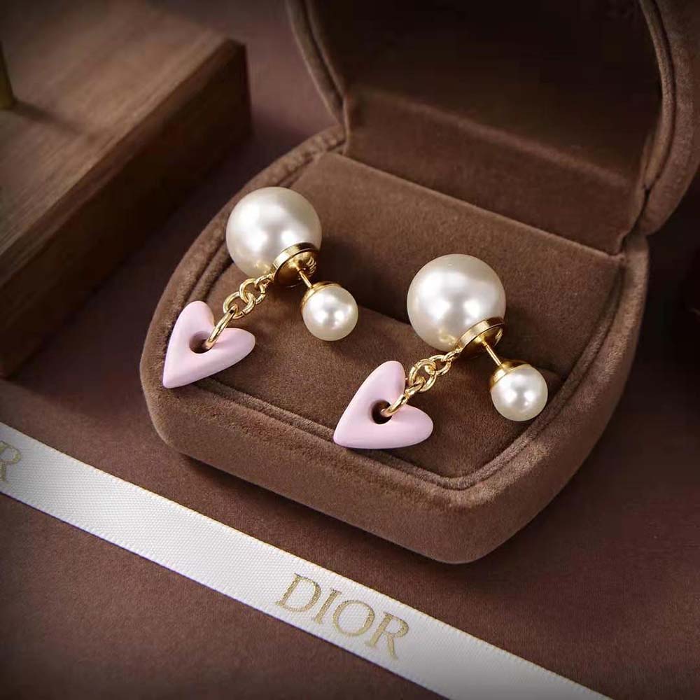 Dior Women Tribales Earrings Gold-Finish Metal and with Pink Glass - image 5