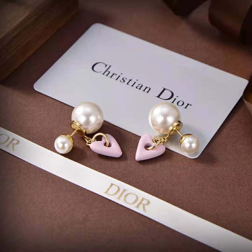 Dior Women Tribales Earrings Gold-Finish Metal and with Pink Glass - image 4