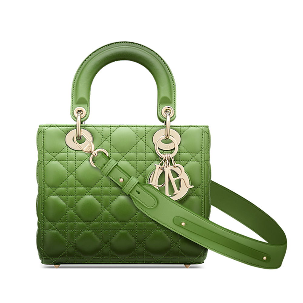 Front view of Dior Women my Abcdior Bag Green Gradient Cannage Lambskin