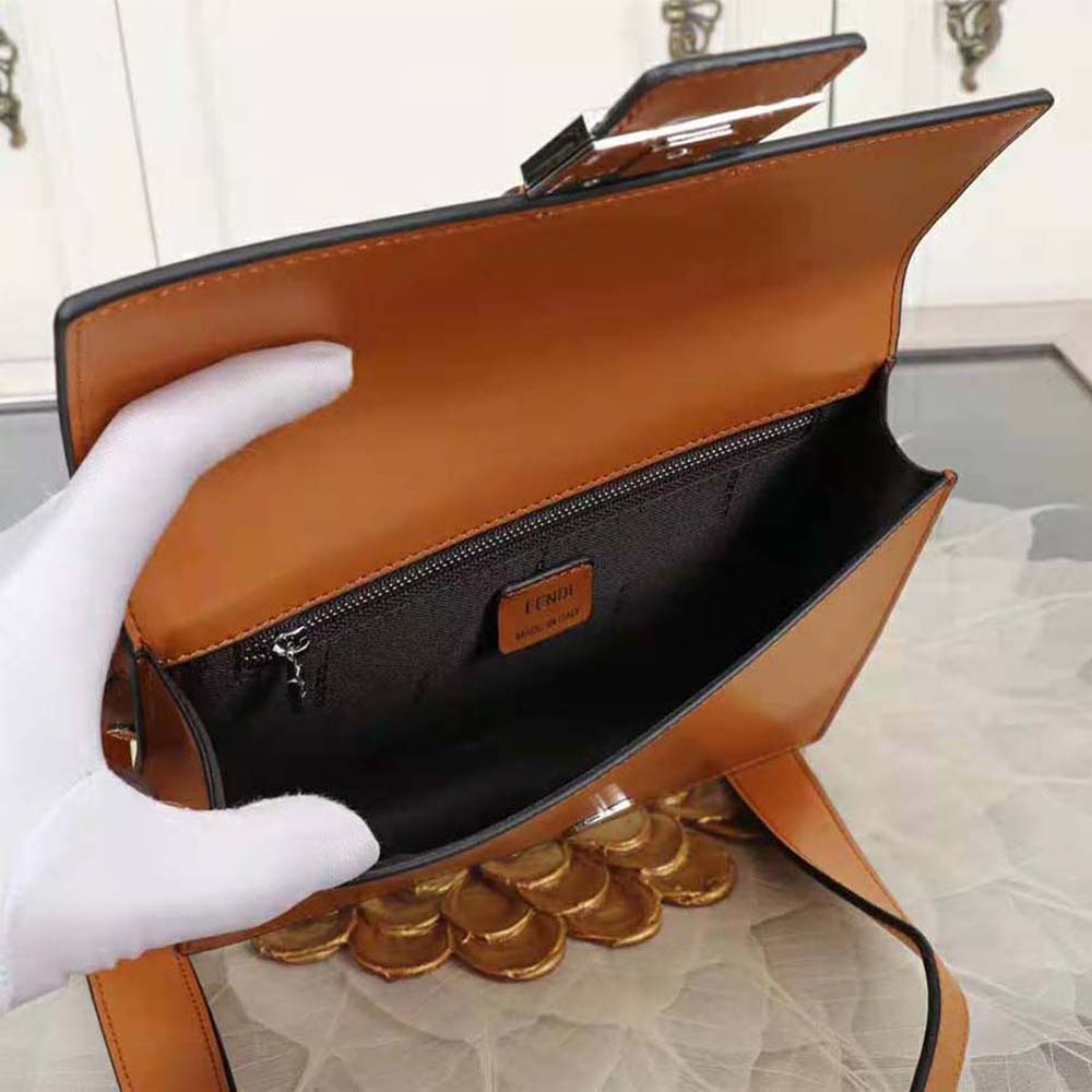 Fendi Men Flat Baguette Leather Bag-Brown - image 6