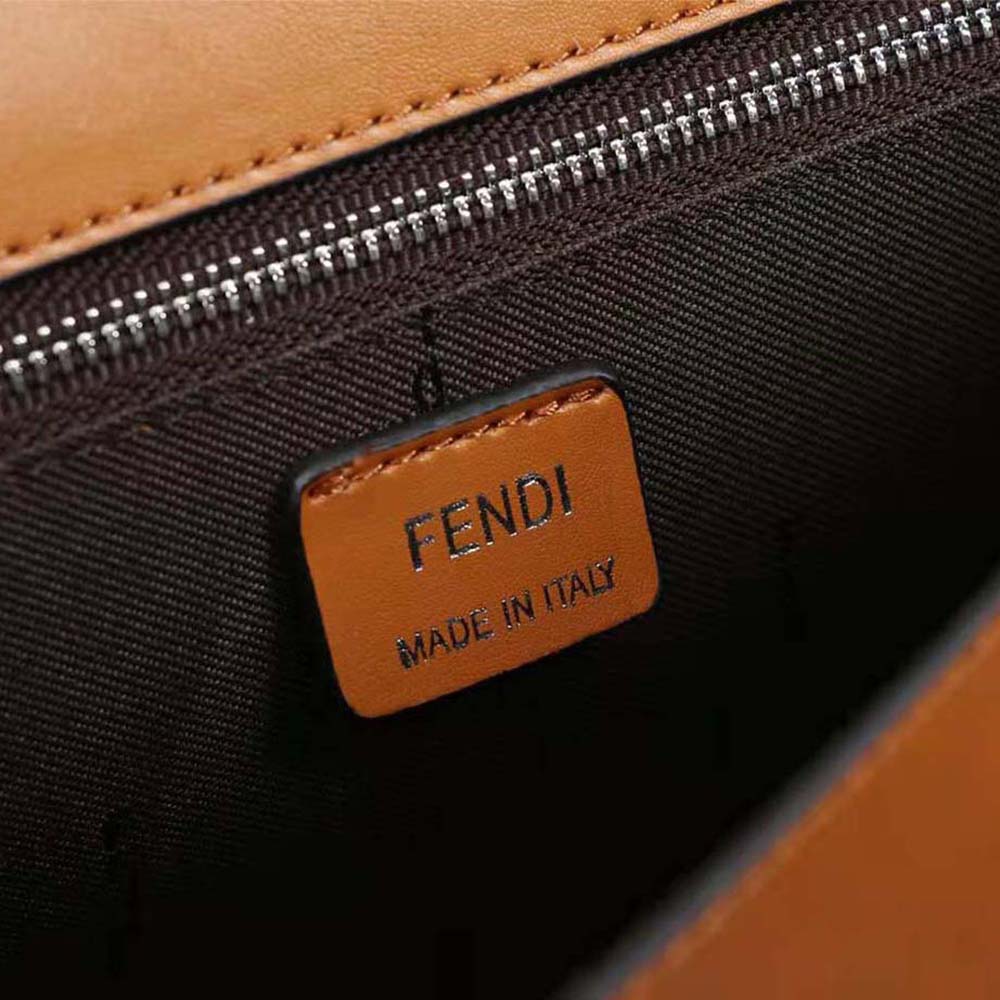 Fendi Men Flat Baguette Leather Bag-Brown - image 8
