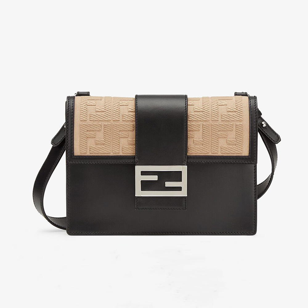 Fendi Men Flat Baguette Leather Bag-Black - image 1