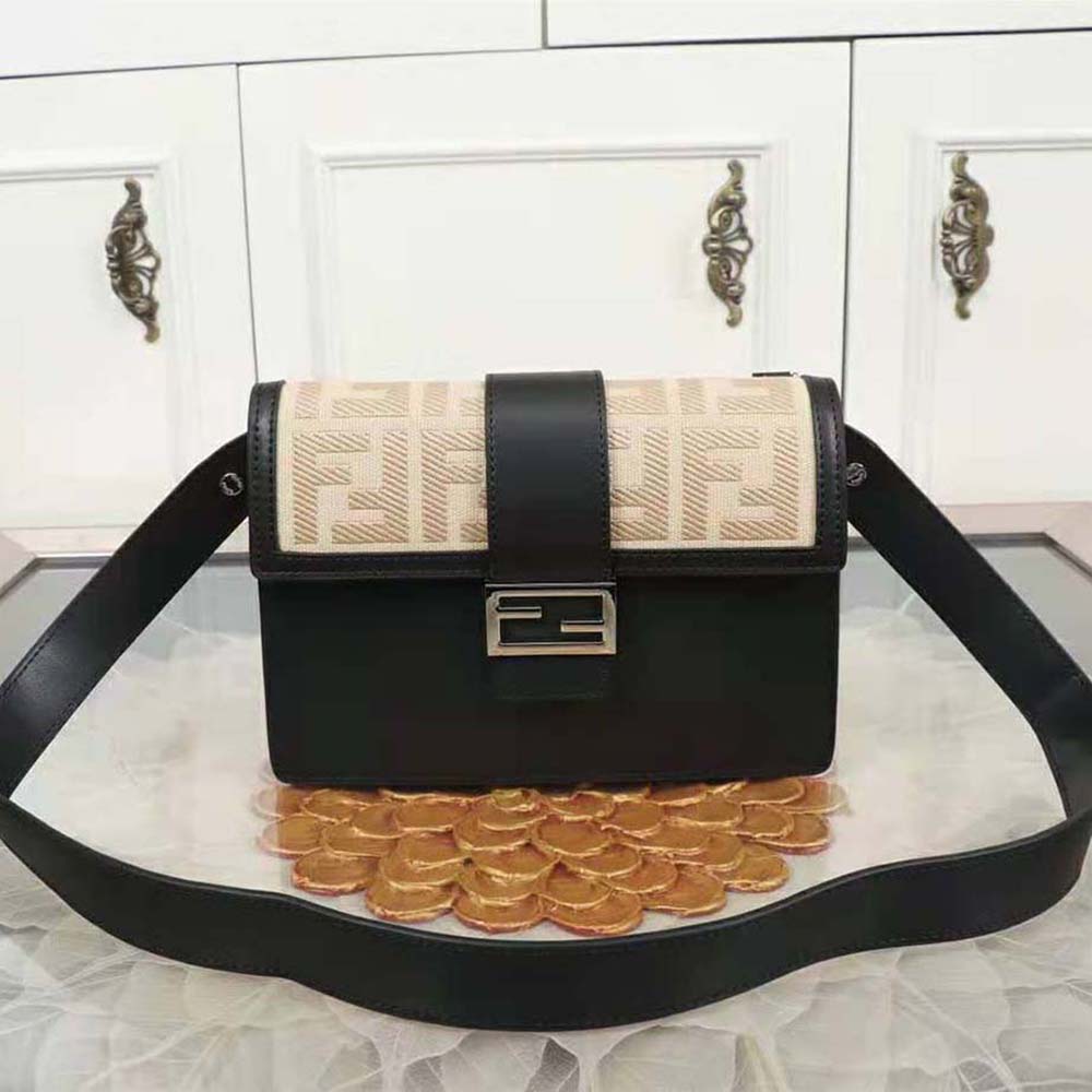 Fendi Men Flat Baguette Leather Bag-Black - image 2