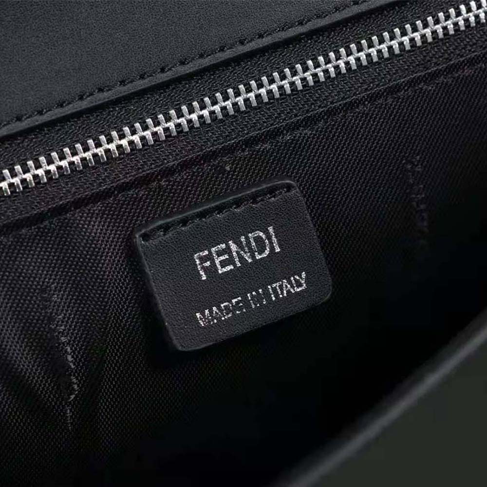 Fendi Men Flat Baguette Leather Bag-Black - image 9