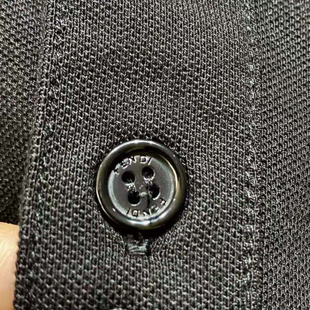 Fendi Men Polo Shirt Black Pique Sweater - image 7